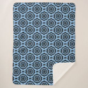 Blauschwarze Blume Nahtloses Muster Sherpadecke