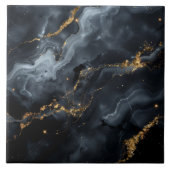 Blauschwarze Marmor-Gold-Glitter-ID1172b Fliese (Vorderseite)