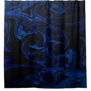 Blauschwarzer Wirbel Abstract Raucheleg Duschvorhang