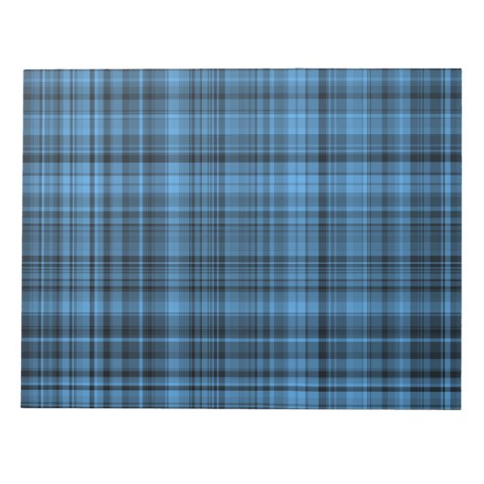 Blauschwarzes Karomuster Notizblock (Vorderseite)