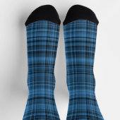 Blauschwarzes Karomuster Socken (Oben)