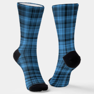 Blauschwarzes Karomuster Socken
