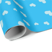 Blauschwebende Herzen Geschenkpapier (Rolleneckpunkt)