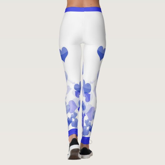 Blauschwebende Herzen Leggings (Rückseite)