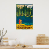 Blausee Berner Oberland Schweiz Vintage Poster (Küche)