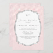 BLAUSHALTIGE UND GRAUENSTREIFENDE BABYDUSTRIE EINLADUNG (Vorne/Hinten)