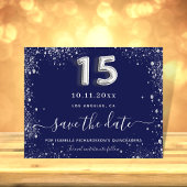 Blausilber Save the Date aus Quinceanera Ankündigungspostkarte