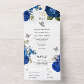 Blausilberne Rose All In One Einladung (Innen)