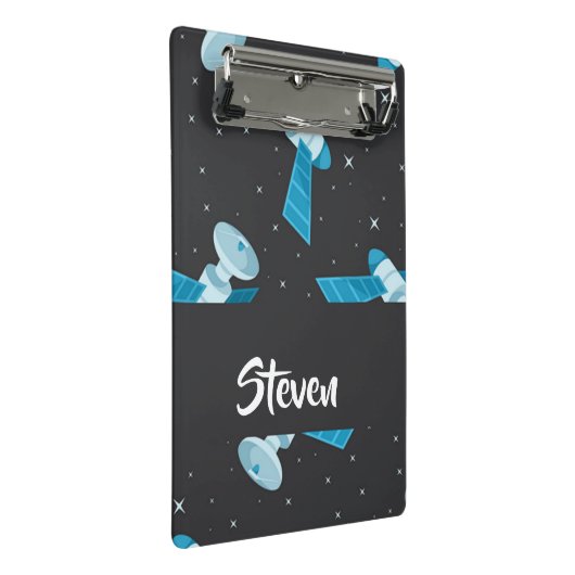 Blauspace Pattern Mini Klemmbrett (Schrägansicht)