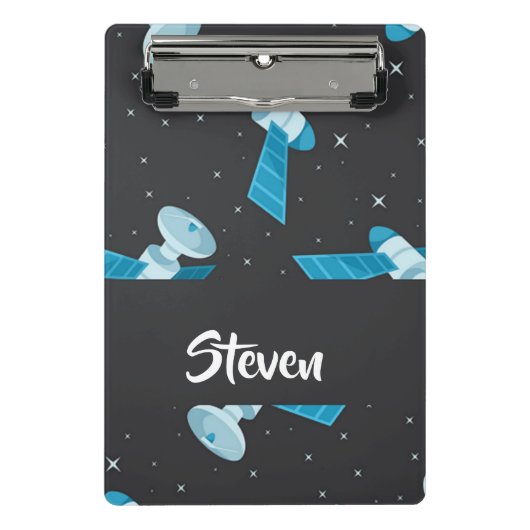 Blauspace Pattern Mini Klemmbrett (Vorderseite)