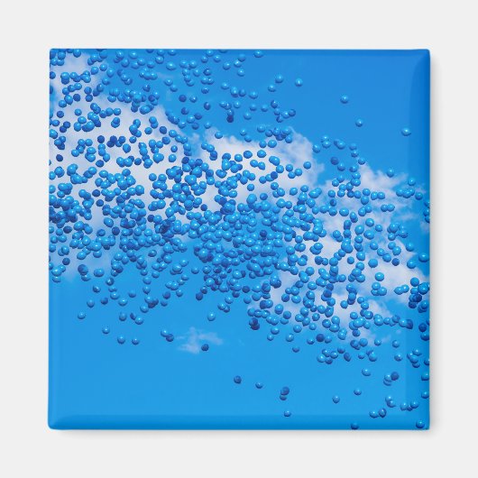Blauspielzeug-Ballons am Himmel Magnet (Vorne)