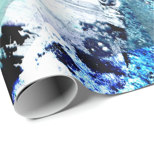 Blauspray Geschenkpapier (Rolleneckpunkt)