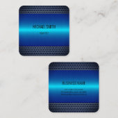 Blaustahlaussehen Quadratische Visitenkarte (Vorne/Hinten)