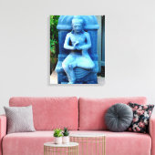 Blaustein Buddha gewickelt Leinwand (Insitu (Wohnzimmer))