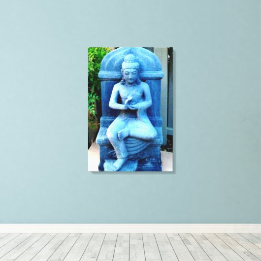 Blaustein Buddha gewickelt Leinwand (Insitu (Holzboden))