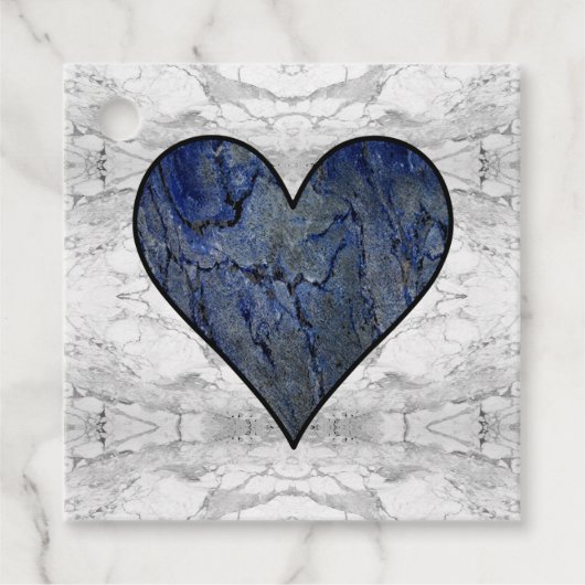 Blausteinmarbelmuster Geschenkanhänger (Vorderseite)