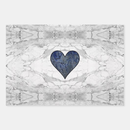 Blausteinmarbelmuster Geschenkpapier Set (Vorderseite 2)