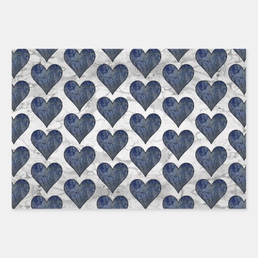 Blausteinmarbelmuster Geschenkpapier Set (Vorderseite)