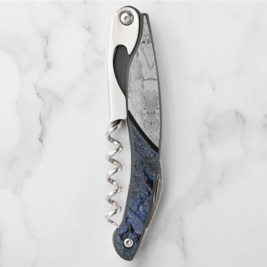 Blausteinmarbelmuster Kellnermesser (Vorderseite)