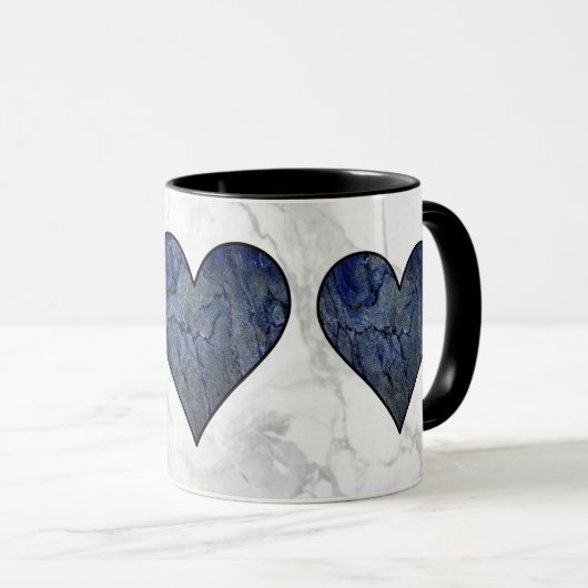 Blausteinmarbelmuster Tasse (VorderseiteRechts)