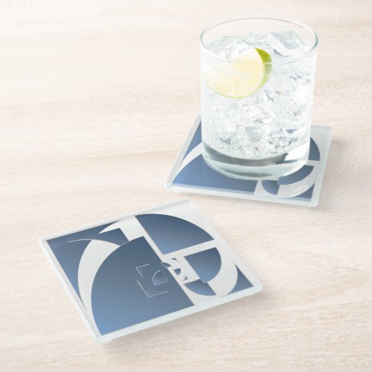 Blausteinziegel Glasuntersetzer (Schrägansicht)