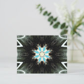 Blaustern auf schwarz postkarte (Stehend Vorderseite)