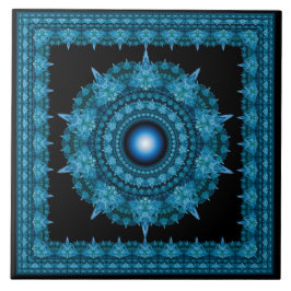 Blaustern-Fraktal gerahmte Ornamente Fliese