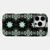 Blausterngeometrie auf schwarz Case-Mate iPhone hülle (Rückseite (Horizontal))