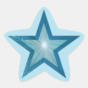 Blausternprägetikett blass blau Stern-Aufkleber