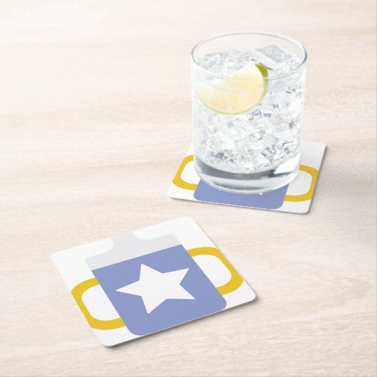 Blausternsickerung Rechteckiger Pappuntersetzer (Vor Ort)