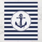 Blaustreifen-Ankerweinetikett Weinetikett (Einzelnes Label)