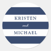 Blaustreifen-Hochzeit Runder Aufkleber (Vorderseite)