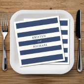 Blaustreifen-Hochzeit Serviette