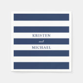 Blaustreifen-Hochzeit Serviette (Vorderseite)