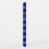 Blaustreifen mit Monogramm Case-Mate iPhone Hülle (Hinten/Rechts)