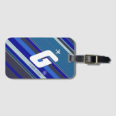 Blaustreifen-Sonderflug Gepäckanhänger (Vorderseite (Horizontal))