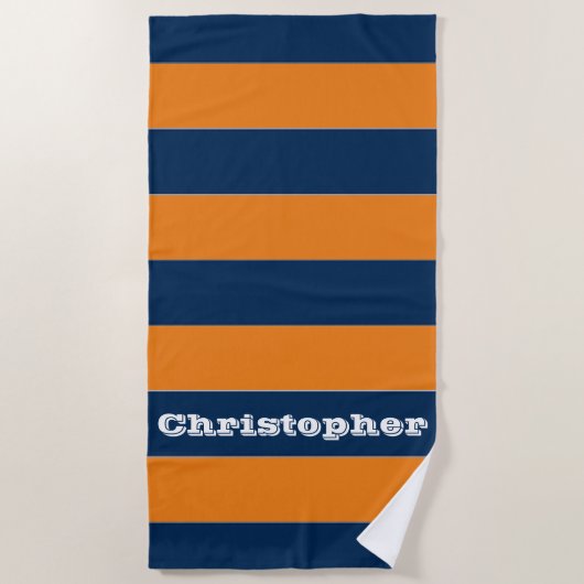 Blaustreifen Strandtuch (Vorderseite)