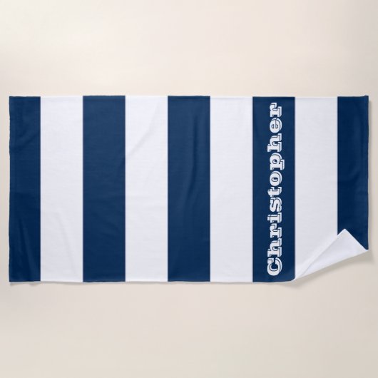 Blaustreifen Strandtuch (Vorderseite)