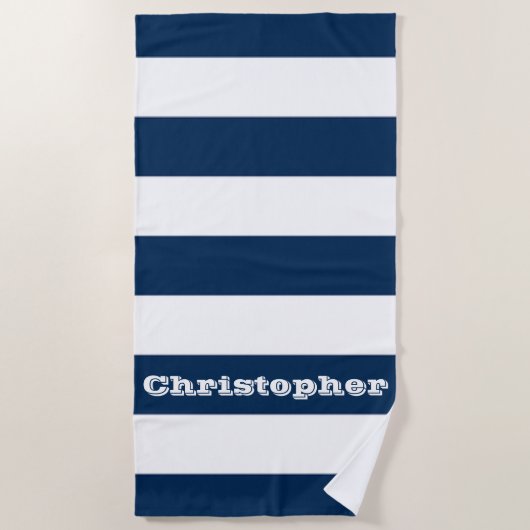 Blaustreifen Strandtuch (Vorderseite)