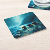 Blautagswombats Rechteckiger Pappuntersetzer (angewinkelt)