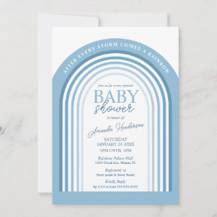 Blauton-Junge-Regenbogen-Baby-Baby-Party Einladung