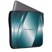 Blauton-Metallic-Look-Stainless-Steel-Muster Laptopschutzhülle (Vorne Rechts)