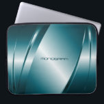 Blauton-Metallic-Look-Stainless-Steel-Muster Laptopschutzhülle<br><div class="desc">Blauer Farbton,  glänzender metallischer Look,  Edelstahlmuster. Benutzerdefiniertes und optionales Monogramm Verfügbar auf anderen Produkten und kann für jedes der Produkte,  die auf Zazzle angeboten werden,  angefordert werden.</div>