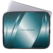 Blauton-Metallic-Look-Stainless-Steel-Muster Laptopschutzhülle (Vorderseite)