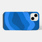 Blautöne abstrakter Kunst iPhone Hülle (Rückseite (Horizontal))