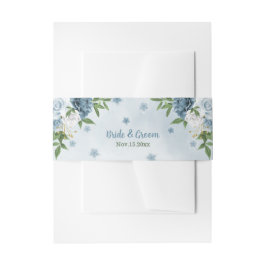Blautöne Blume Grüne Hochzeit Einladungsbanderole