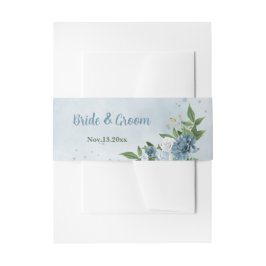 Blautöne Blume Grüne Hochzeit Einladungsbanderole