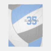 Blautöne, graue, weiße Girls, Volleyballzimmerdeko Fleecedecke (Vorderseite)