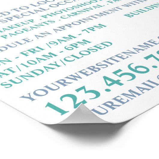 Blautöne, Makeup-Künstlerwerbung Poster (Ecke)