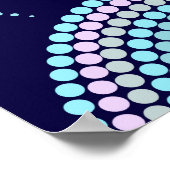 Blautöne mit Pisley und Perlen. Orname Poster (Ecke)